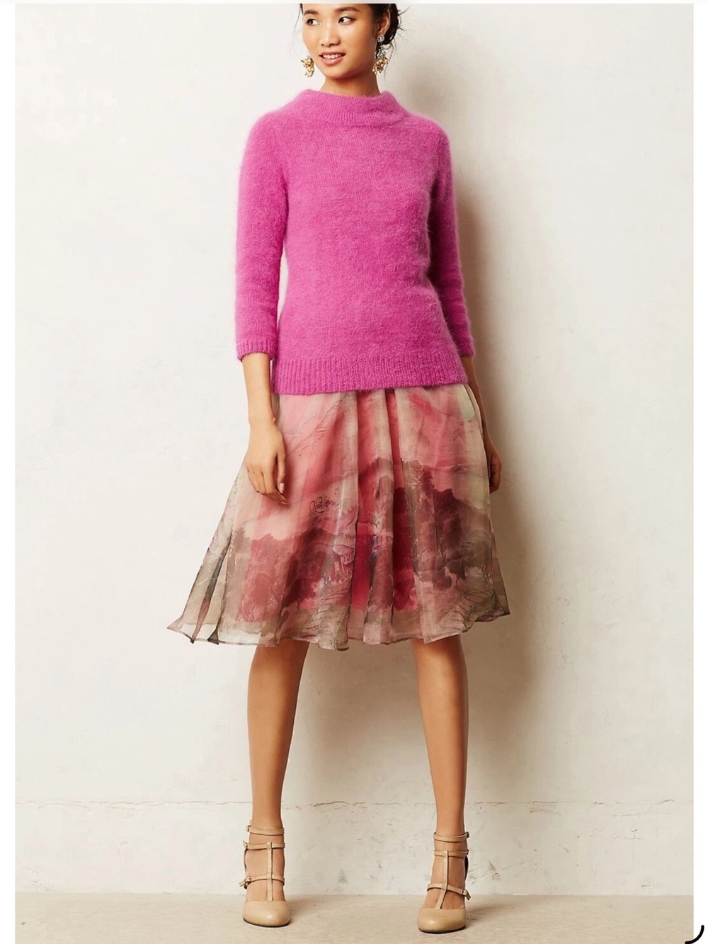 Anthropologie Moulinette Soeurs Tulle Pink Skirt Snowrose